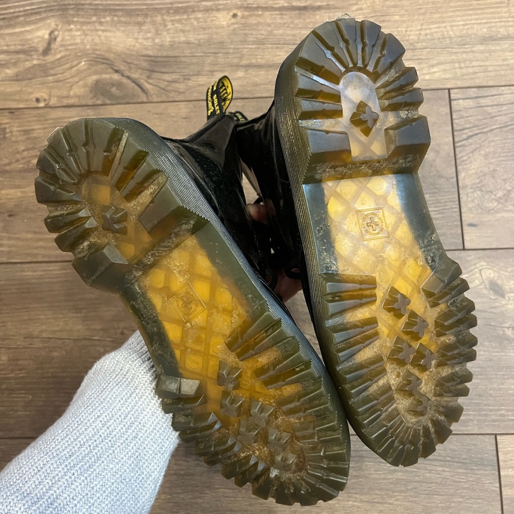 Dr. Martens Black Glitter Combat Boots - Picture 4 of 8